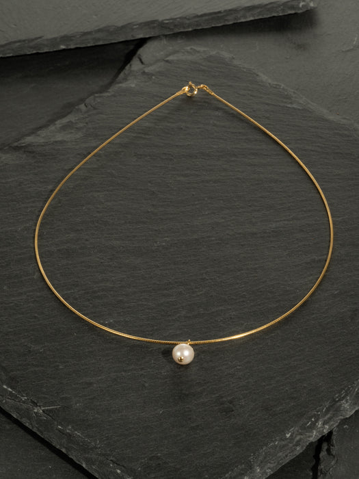 Round Chain Single Pearl Necklace