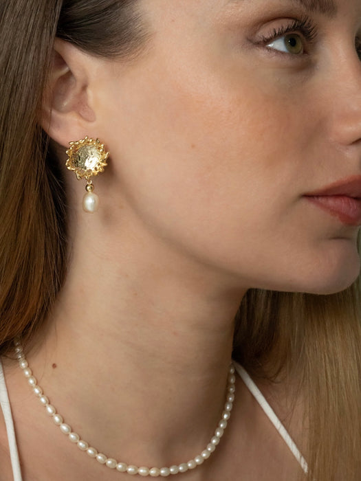 Brass Flower Earrings